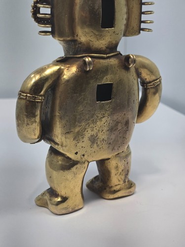 Antique Pre Columbian Men Idol God Solid 9-10K Gold Figure Statue - Picture 6 of 10