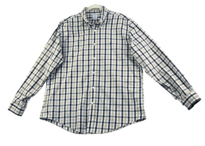 Brooks Brothers Mens Shirt XL Green Blue Check Regent Fit Button Down No-Iron
