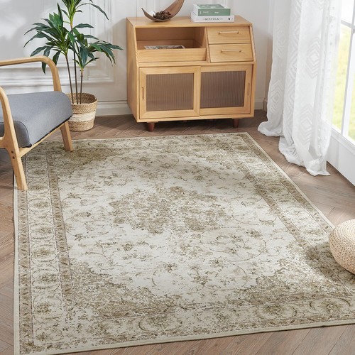 Machine Washable Rug Accent Print Area Rug for Living Room Vintage Indoor Rug - Picture 10 of 36