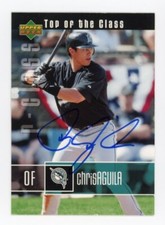 SIGNED BASEBALL CARD AUTO FLORIDA MARLINS CHRIS AGUILA 2004 UD TOP OF THE CLASS