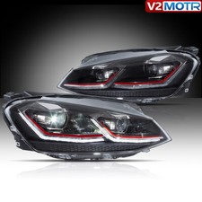 VLAND LED Headlights w/Sequential For Volkswagen Golf MK7.5 GTI 2018-21 Halogen