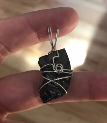 Beautiful Elite Shungite Sterling Silver Wrapped Pendant