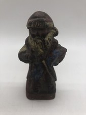 Antique Cast Iron Father Christmas Santa Holding Toys 4.25  B6