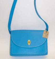 NEW FOSSIL AUSTIN BLUE GLOW COWHIDE LEATHER, HAND BAG,CONVERTABILE CLUTCH