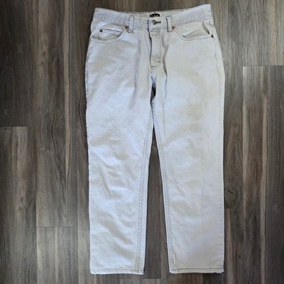 Lee Mens Regular Fit Straight Leg Jeans Off White Cotton 34x29 TZS-C810-007