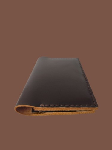 Dark Brown Passport Cover. Handmade. Vegetable Tanned Leather. - Picture 11 of 12