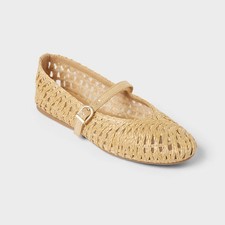 Women  s Myla Flats with Memory Foam Insole - A New Day Beige