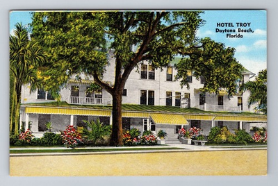 #ad Daytona Beach FL Florida Hotel Troy Advertising Vintage Souvenir Postcard $0.99