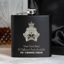 ROYAL GIBRALTAR REGIMENT HIP FLASK - PERSONALISED BRITISH ARMY
