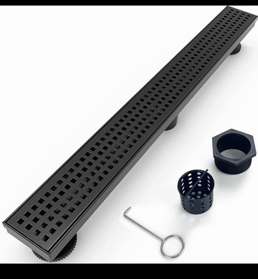 24 Inch Removable Cover Linear Shower Drain 304 Stainless Steel Rectangular F...