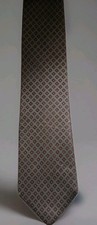 Yves Saint Laurent YSL 100 Silk Tie Gray Red Diamond Print Vintage USA Designer