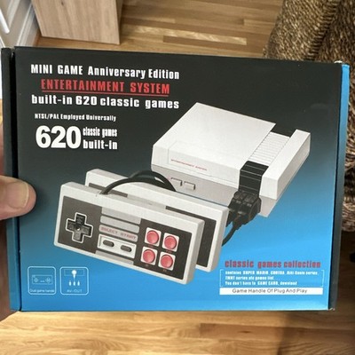 Mini Game Anniversary Edition 620 Console, 620 Built-in Games, AV-OUT, Plug and 