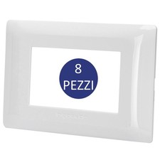 Aigostar Placca 3 Moduli Plastica Bianca Serie Serie Biticino Matix 8 Pezzi