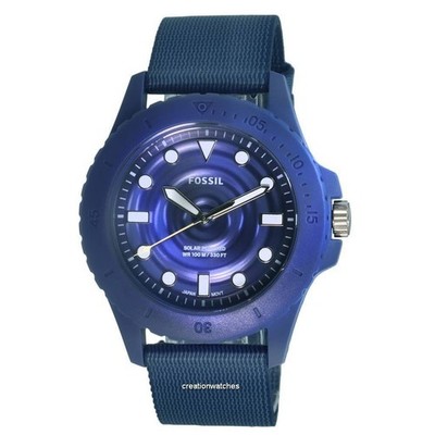 Solar Herrenuhr FOSSIL FB-01 FS5893 Textilarmband Blau TIDE OCEAN Sub 100mt