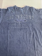 Vintage 90s Pepsi T-Shirt Single Stitch Size L/XL Embroidered Logo