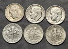 Lot of (6) 90% silver Roosevelt Dimes Different Dates And Condition See Pictures