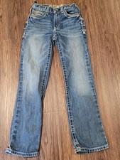 Ariat B4 Relaxed Girls' Blue Jeans Adjustable Waist Medium Wash Size 12