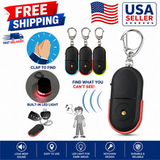 Wireless Anti-Lost Alarm Key Finder Locator Keychain Whistle Sound LED Light