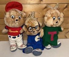 Vintage 1983 Alvin and the Chipmunks Plush 11" CBS Toys Alvin, Simon Theodore