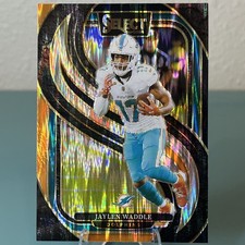 2024 Panini Select - Premier Level Jaylen Waddle #168 Black and Orange Shock