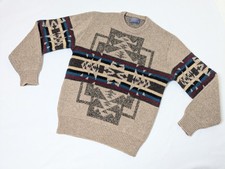 Pendleton M Chief USA Made High Grade Western Southwestern Native Knit Sweater