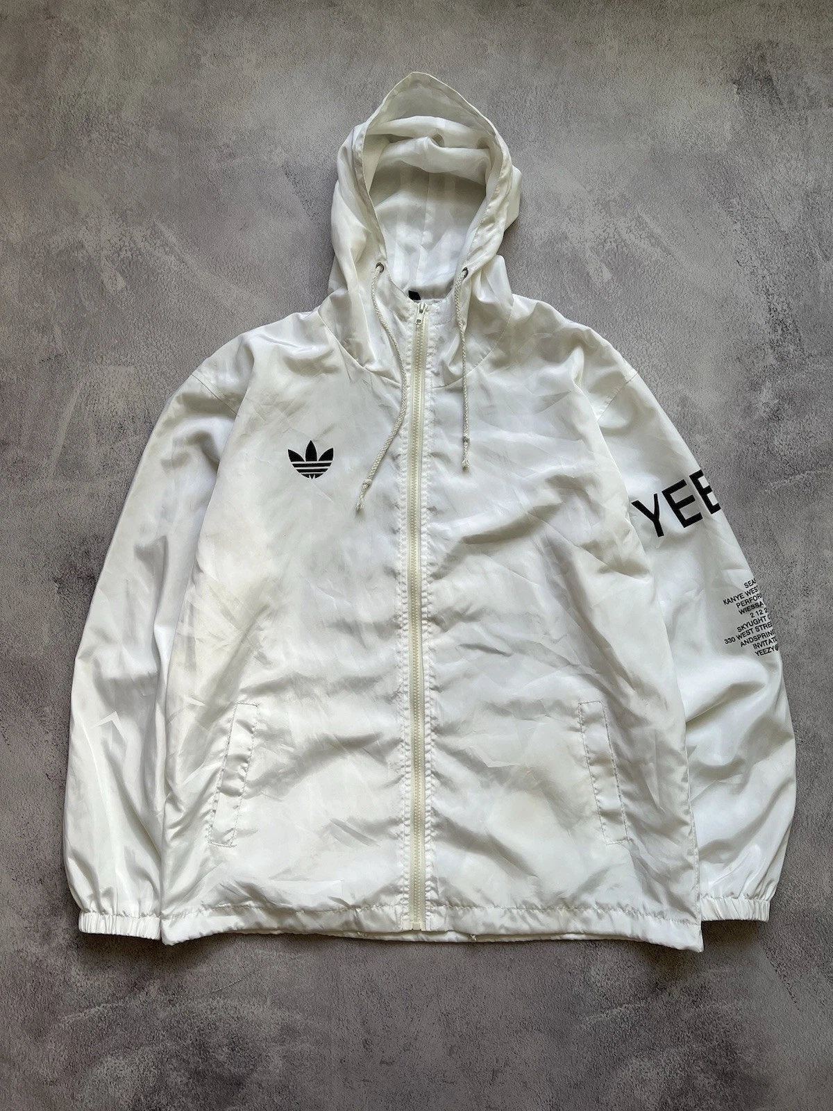 Adidas Yeezy Season 1 Jacket Mens Large Windbreaker Hooded Trefoil Promo NYC