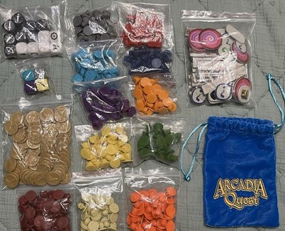 Arcadia Quest Board Game Kickstarter Plastic Token Pack + Frost Dice