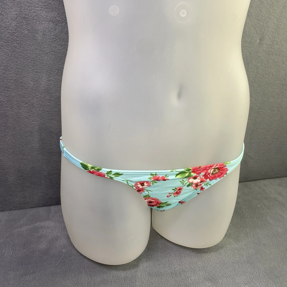 Bikini Agua Doce Brasileño Mujer S Azul Rojo Flores Parte Inferior Descarada 2 piezas Foto 3 de 4