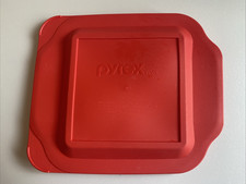 PYREX 222-PC RED Plastic Cover Lid; Domed; Fits 2-Qt 8"x8"; Made in USA