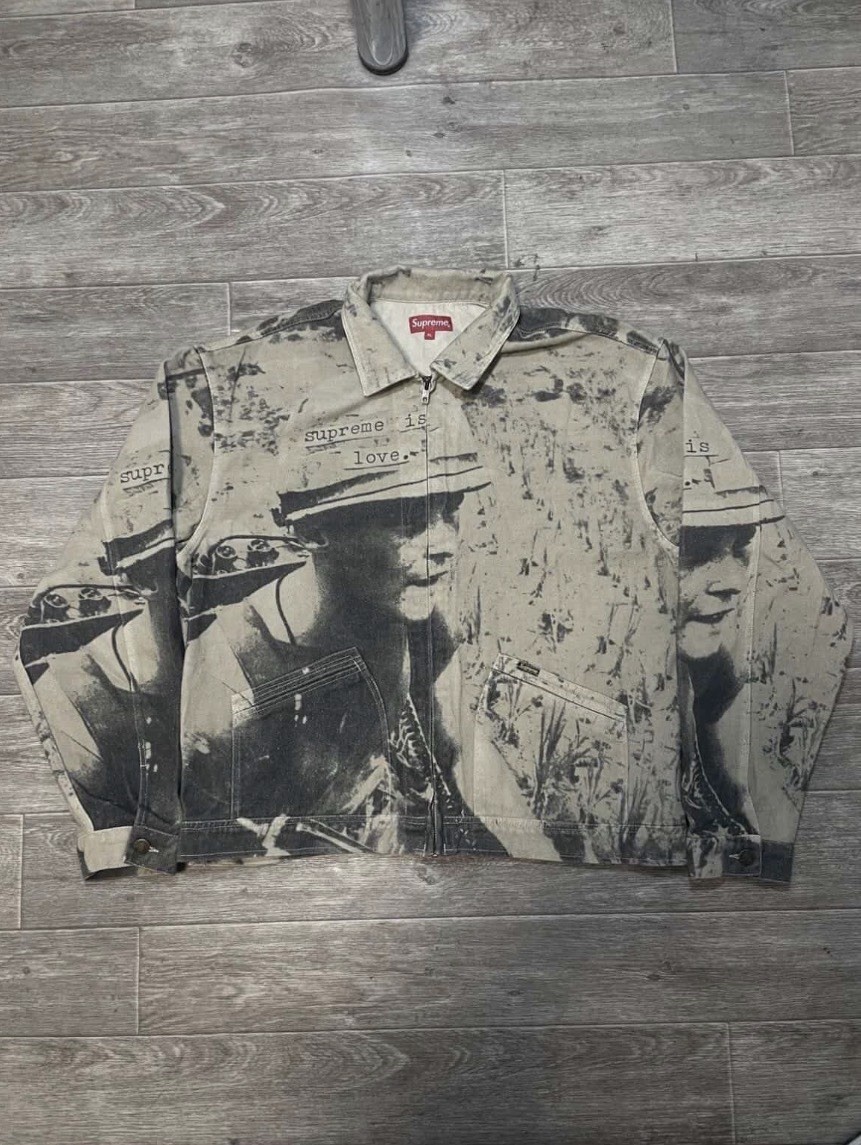 Mens Supreme is Love Denim work jacket | eBay