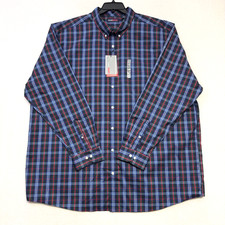 Roundtree Yorke TravelSmart Button Down Plaid Shirt 3XT Navy Green Red NWT 69