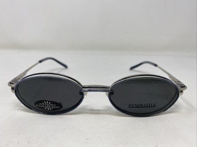 Innovative IMFT26 Satin Blue/Silver 49-19-140 Eyeglasses Frame w/ Clip-on OY18