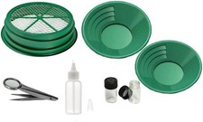 Gold Panning Kit Complete Prospecting Set W/ Pans Sieves  More Ideal Beginners