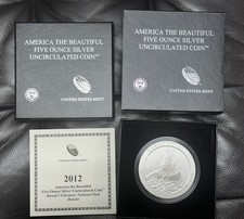 2012-P American The Beautiful 5 oz Silver Coin Volcanoes National Park ATB
