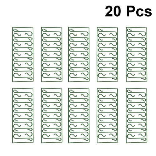 200 Pcs Christmas Hanging Hooks Plastic S Shaped Ornament Hangers Green - Picture 8 of 11