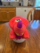 1992 Fisher Price Puffalump Dino Roar Orange Triceratops Dinosaur Plush