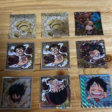 One Piece Monkey D Luffy Gear Form Hologram Square Sticker Set 9