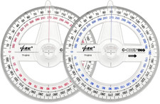 360  Protractor Pack of 2 Protactors Plastic Protractor Math Protractors Clear P
