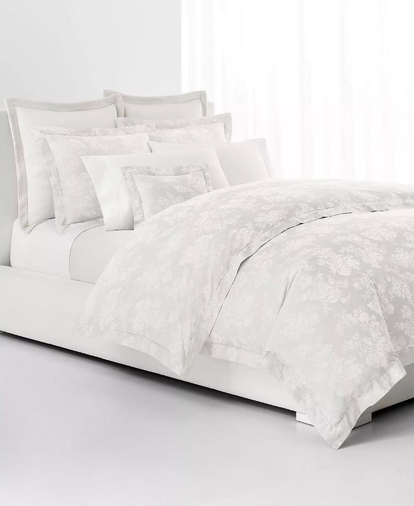 RALPH LAUREN Mya White Jacquard FULL/ QUEEN DUVET NEW $430 | eBay