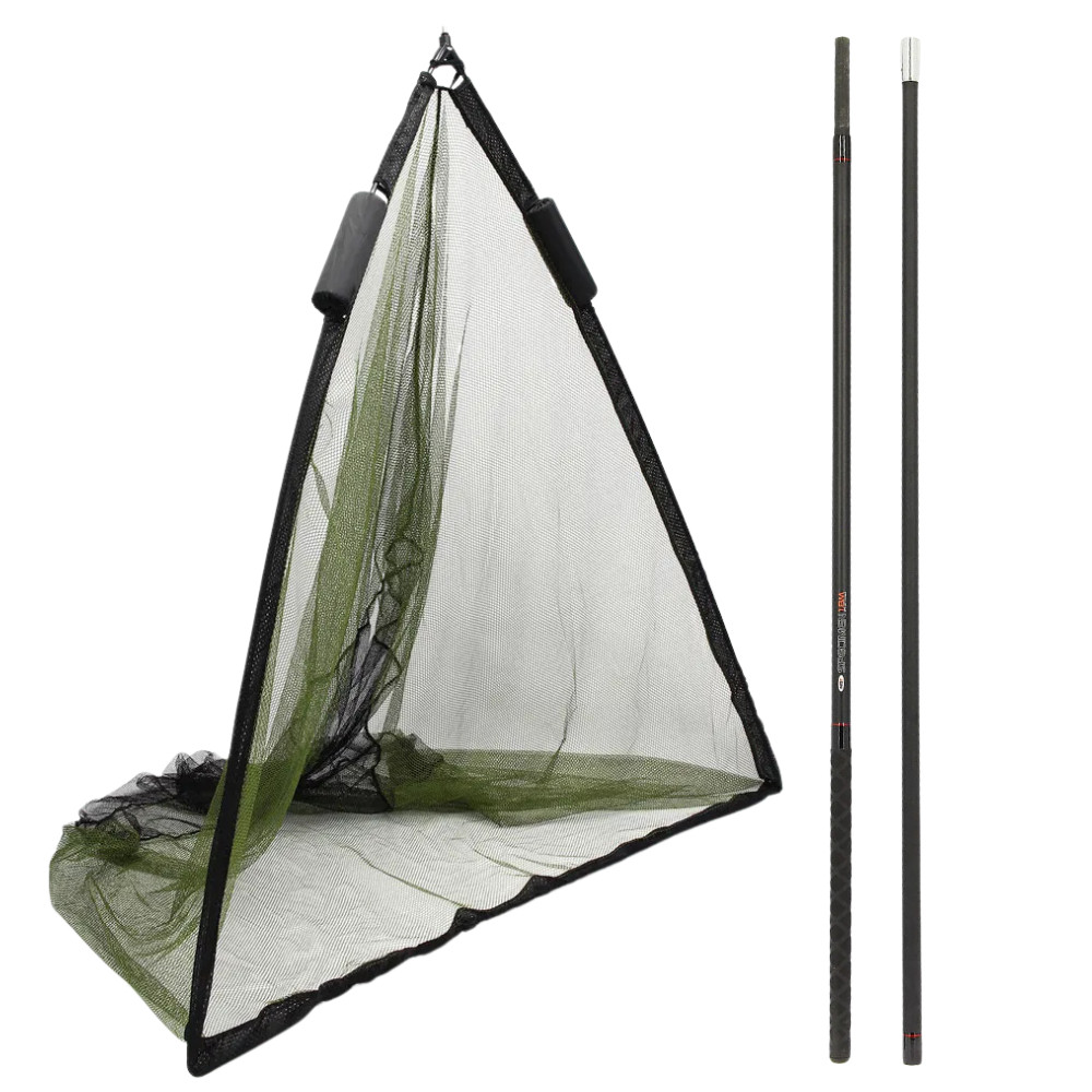 NGT 65"" Specimen Catfish Net Carp Fishing Landing Net + Net Handle Dual Float