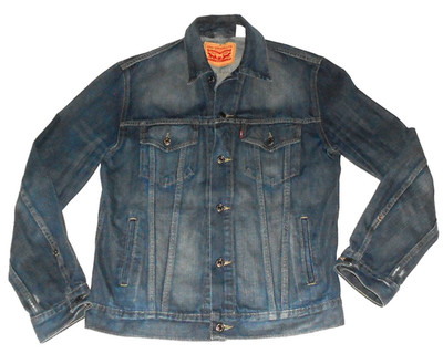 LEVIS JEANS-JACKE DENIM Gr.L WESTERN TRUCKER BIKER  BLUE DARK OPTIK  KULT JACKET