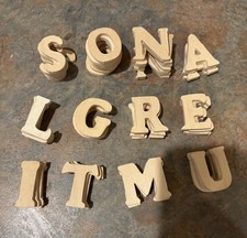 55 Piece Lot Wooden Craft Letters 1.5 Inch