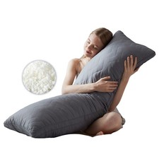 DOWNCOOL Quilted Memory Foam Body Pillow - Large Full 20 54, Quilted-grey