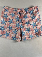 Men s Vineyard Vines Swim Trunks Blue Pink Starfish Print Mesh Lined XL Pockets