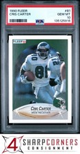 1990 FLEER #81 CRIS CARTER EAGLES HOF PSA 10
