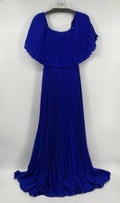 The Clothing Company Maxi Pleated Dress Royal Blue Off Shoulder Sleeve Small