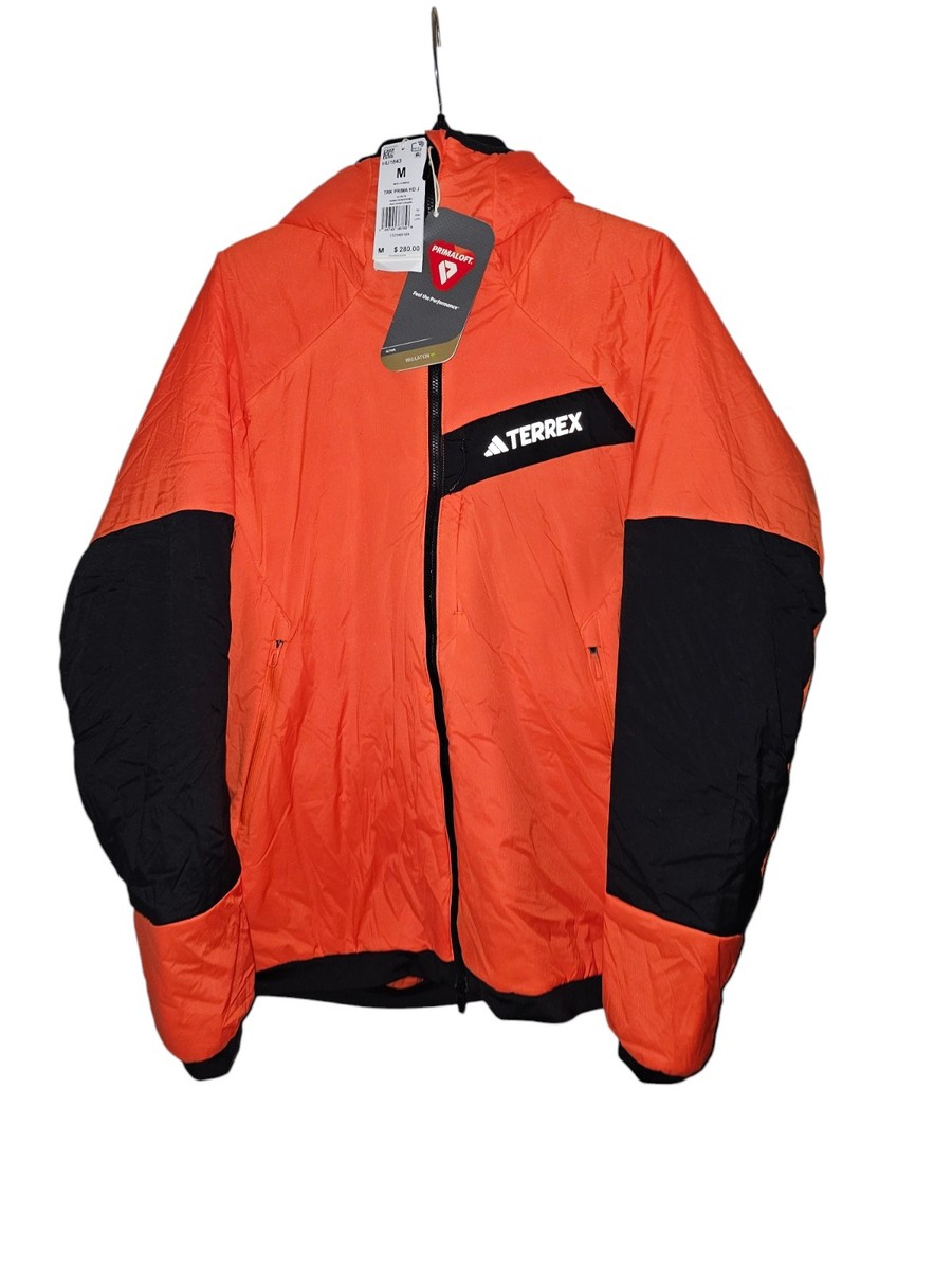 Adidas Terrex TRK Prima Hooded Waterproof Jacket Size M Orange