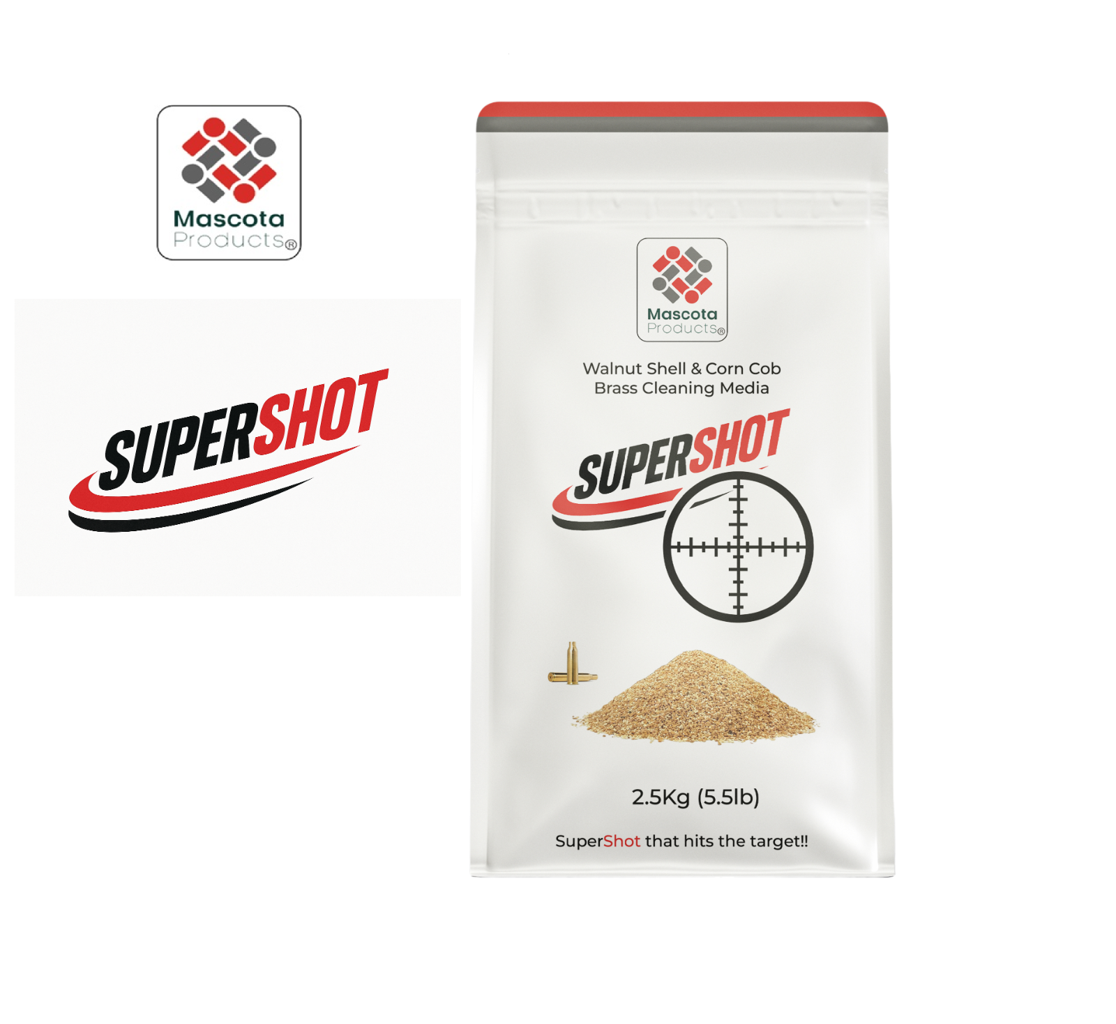 Super Shot Walnut Shell Corn Cob tumbling Brass Casings Polishing Additive 2.5Kg