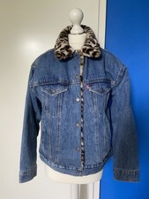 Levi's / Levis Gefüttert Jeansjacke Kunstfell Leo Leopard XS 34 S 36 | Neuwertig