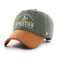 '47 Brand Mlb Cap Oakland Athletics Windham Suede Clean Up Bottlegreen Basecap